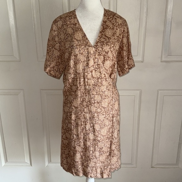 Faherty Ashley Linen Dress In Bronze Riviera Floral - Picture 2 of 9